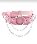 1pc Gothic Style Choker Necklace, Pink Series Collar Adjustable