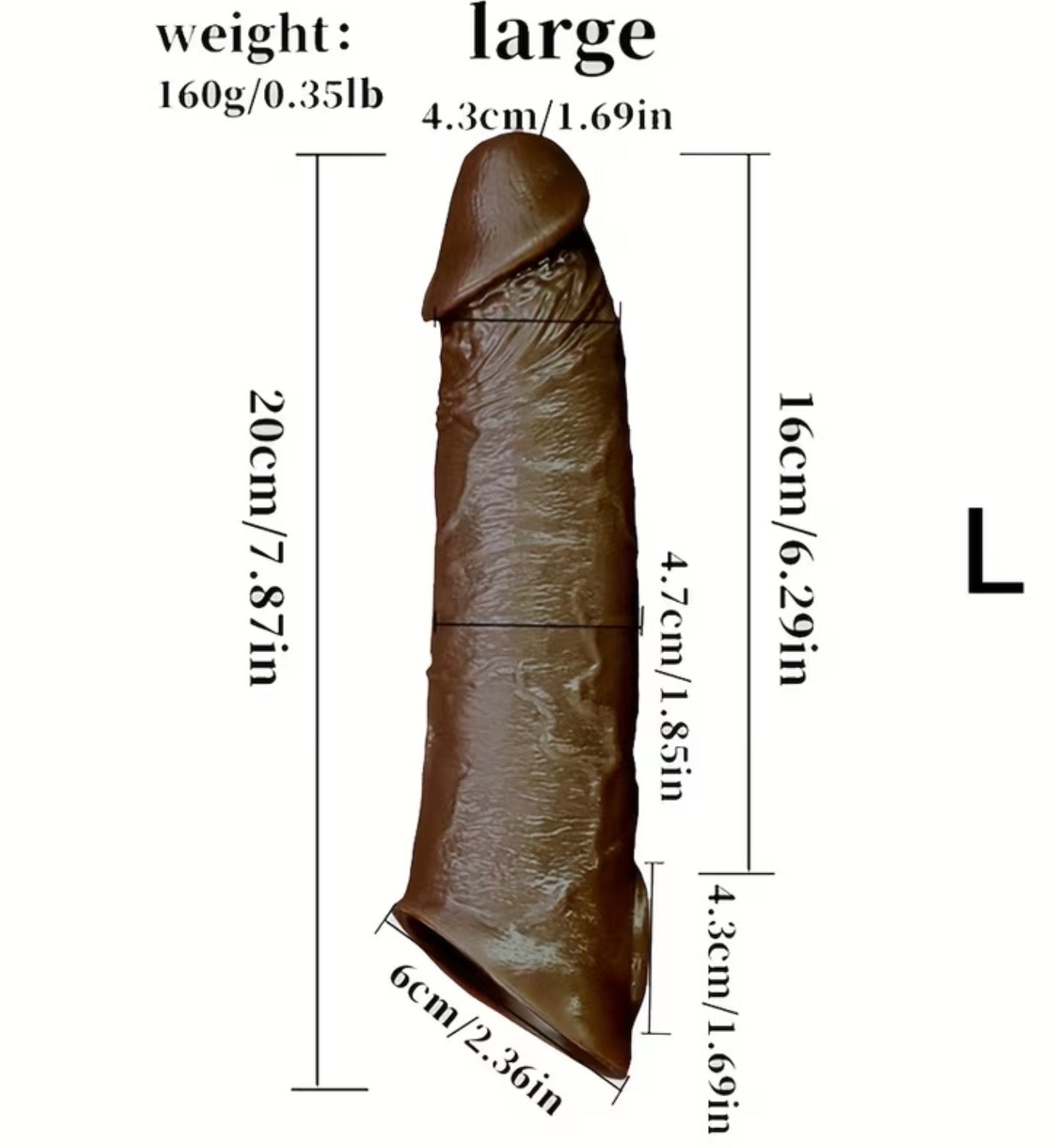 8” black cock extender