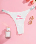 Size princess Women's Sexy Sequins Letter Romantic Fashion G-String Panties