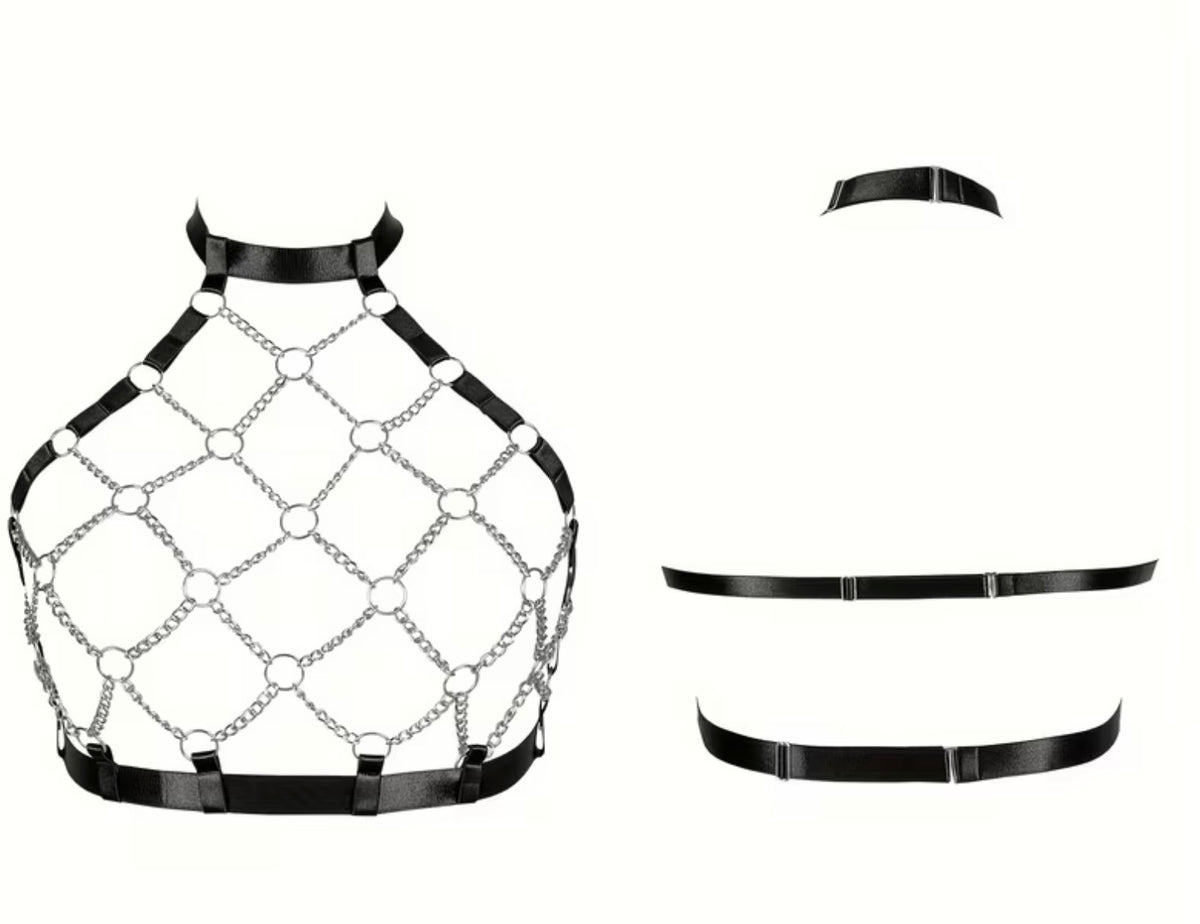 Womens bondage fully adjustable Body Harness Bra Plus Size Fashion Hollow Punk Gothic