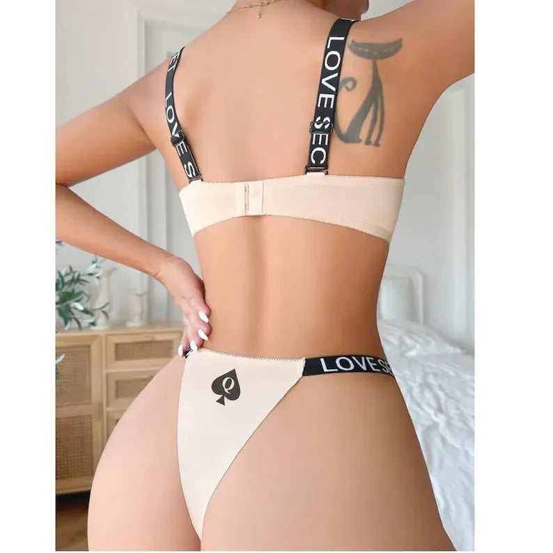BBC ONLY 2pcs Womens Bra And Thong Set