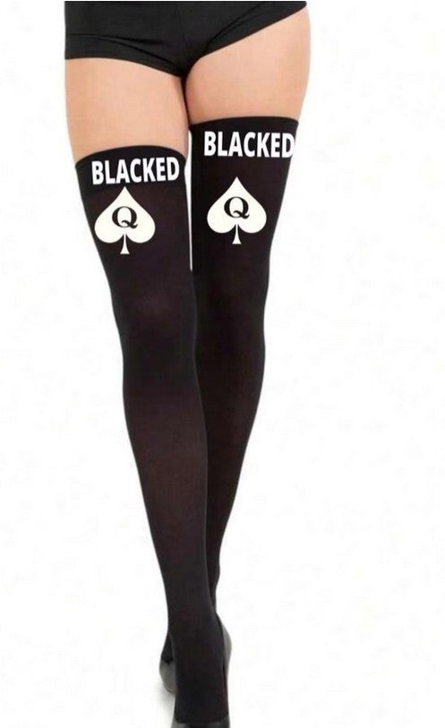 BLACKED QOS Nylon Thigh High Schoolgirl Opaque Stockings