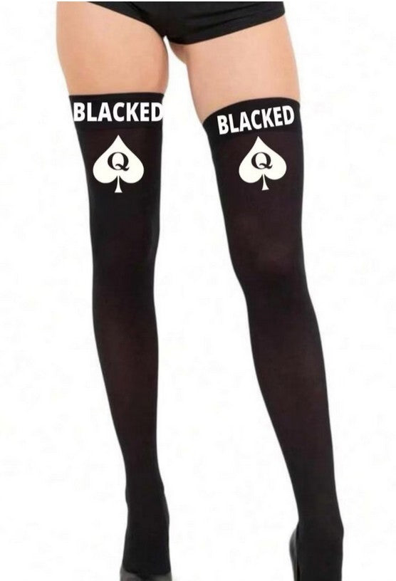BLACKED QOS Nylon Thigh High Schoolgirl Opaque Stockings