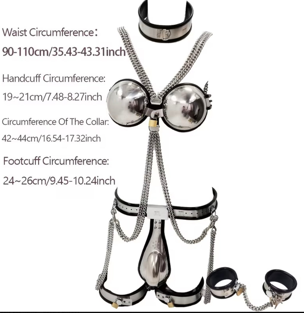 5pcs/Set Male Chastity Belt BDSM Bondage Adult Games Stainless Steel Chastity Pants Bra Thigh Ring Cuffs Sex Toys for Men