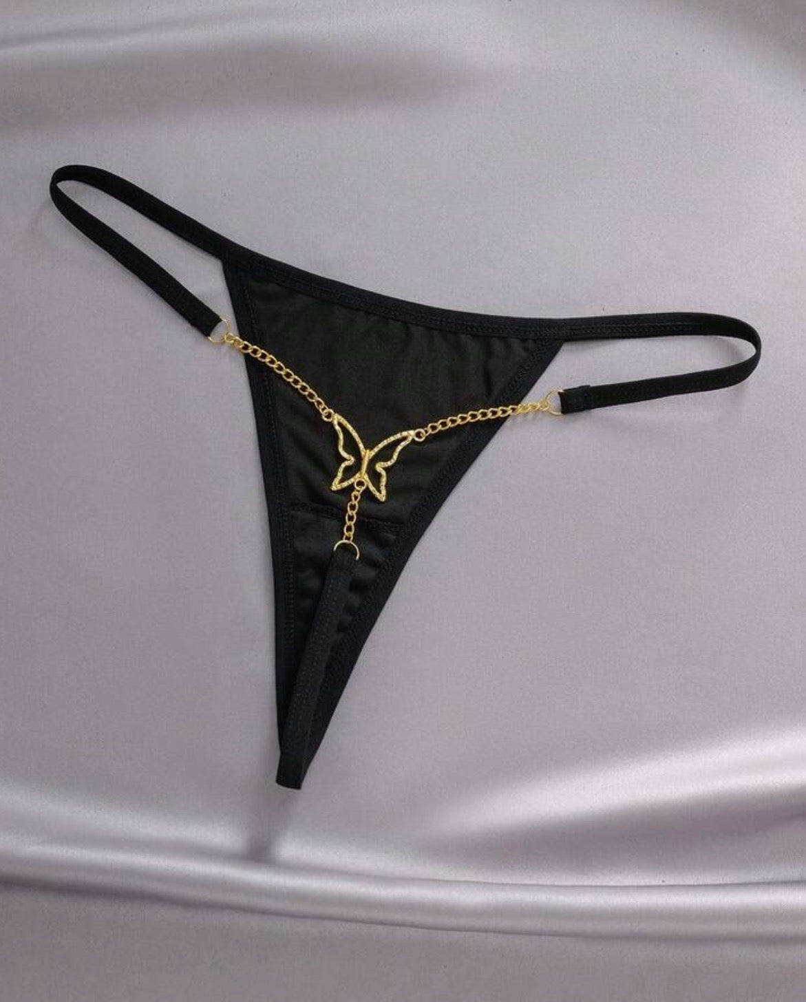 BNWO Butterfly Decor Chain Linked Sexy G-String