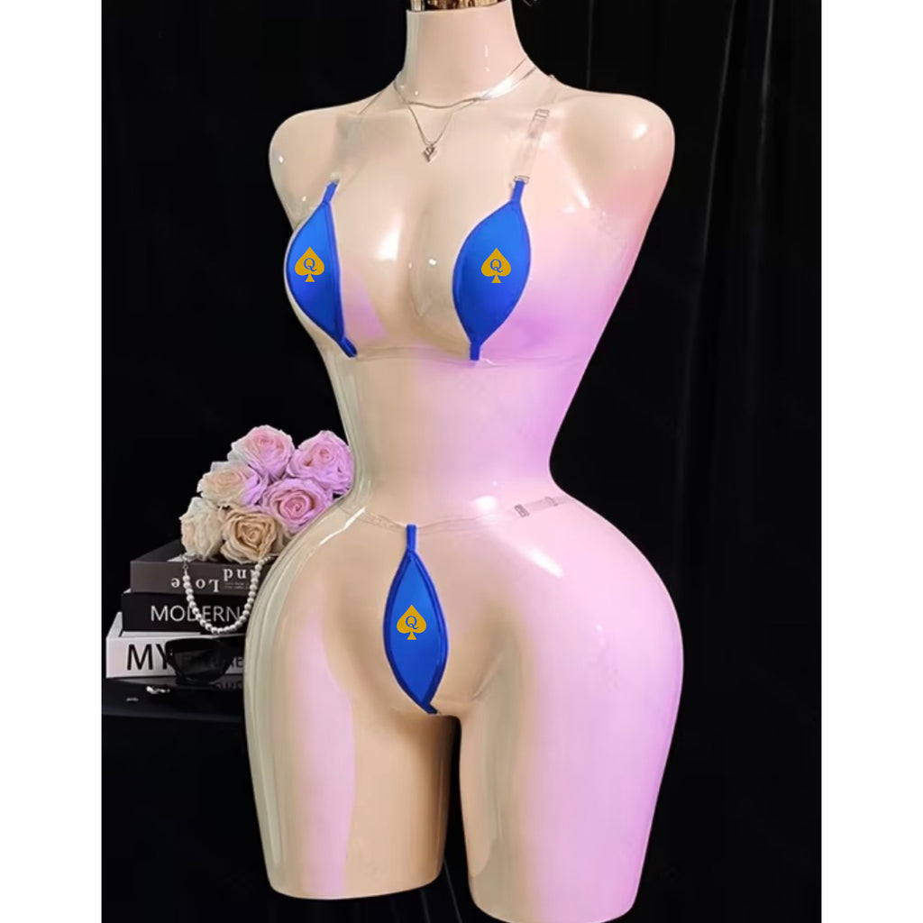 QOS Invisible Clear Strap Micro Bodysuit