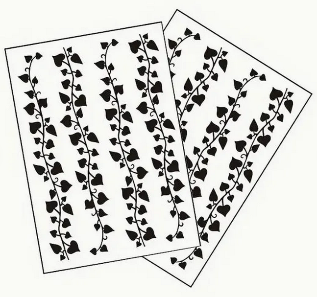 QOS Spade pattern tattoo stickers vine lace temporary stickers for long-lasting waterproofing