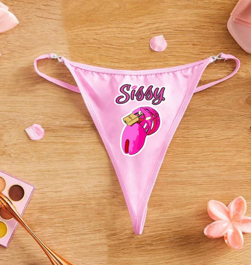 Sissy Satin, Rhinestone, Glittery Women's Thong Panties