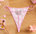 Sissy Satin, Rhinestone, Glittery Women's Thong Panties