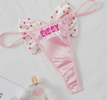 Sissy Women’s Polka Dot Thong, Soft Comfy Satin Feel Thong, Women’s Panties