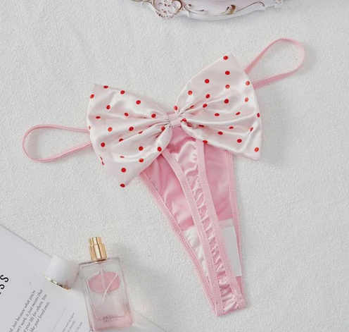Sissy Women’s Polka Dot Thong, Soft Comfy Satin Feel Thong, Women’s Panties