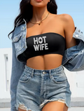 Black Bandeau Bra, Hot Wife Strapless Top