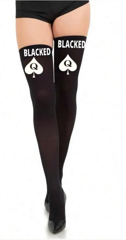 BLACKED QOS Nylon Thigh High Schoolgirl Opaque Stockings