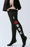 QOS BBC Women's Nylon Thigh High Schoolgirl Opaque Stockings