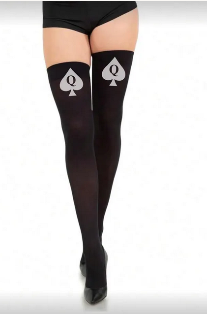 BNWO QOS Women's Nylon Thigh High Schoolgirl Opaque Stockings