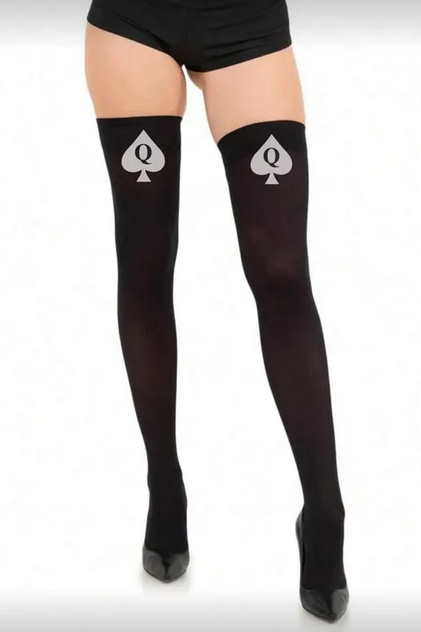 BNWO QOS Women's Nylon Thigh High Schoolgirl Opaque Stockings