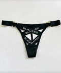 Blacked Solid Ring Detail Criss Cross Sexy G-String
