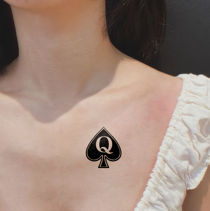3 x Sheets Queen of Spades Temporary Tattoo Stickers
