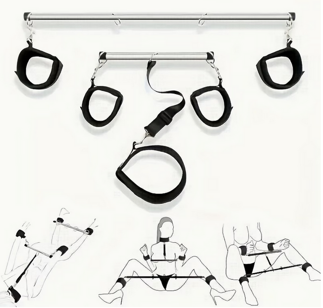 2/1 Set Suit, Hand And Foot Binding Restraint, Open Leg Adult Sex Toy