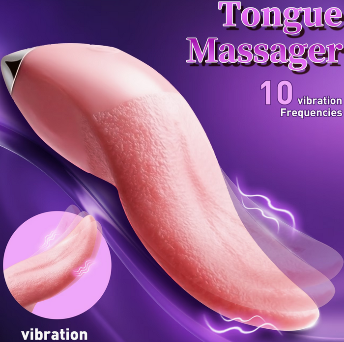 Tongue Vibrator Sex Toy -3-In-1 Realistic Vibrator