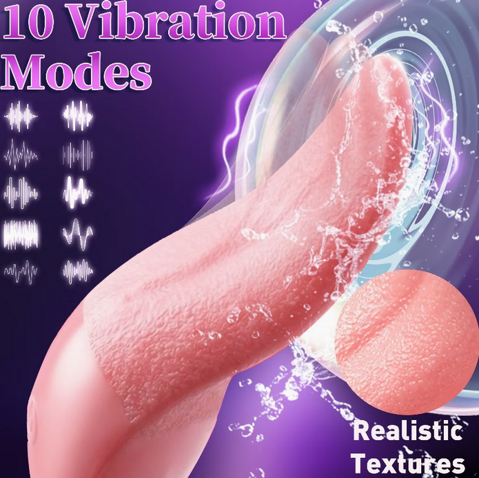 Tongue Vibrator Sex Toy -3-In-1 Realistic Vibrator