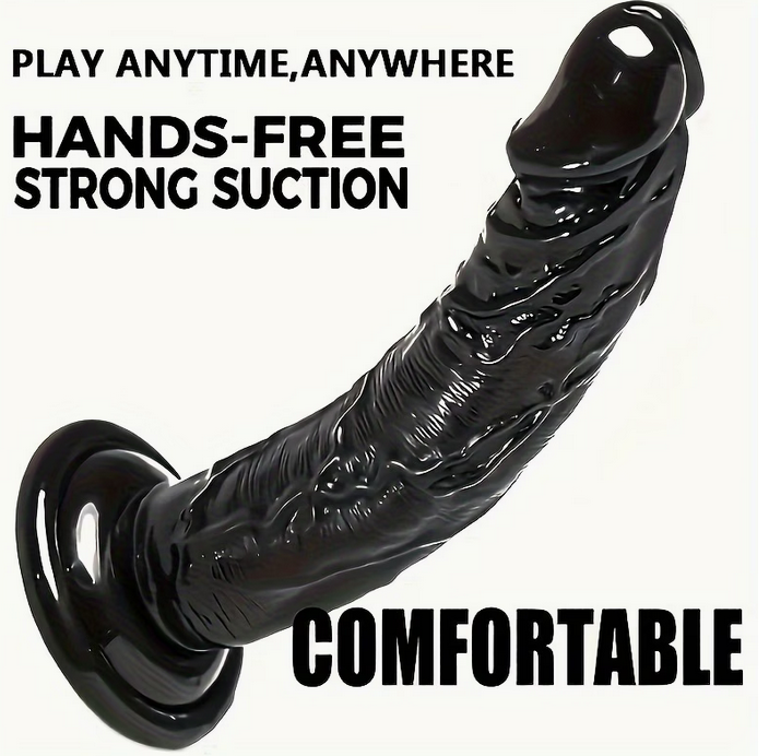1 Realistic Dildo with Suction Cup - Soft, Flexible Dildo with Curved Head