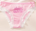Bimbo sissy Ice Fiber Fabric Comfortable Pink Lace Trim Triangle Panties