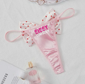 Sissy Women’s Polka Dot Thong, Soft Comfy Satin Feel Thong, Women’s Panties