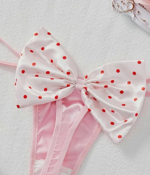 Sissy Women’s Polka Dot Thong, Soft Comfy Satin Feel Thong, Women’s Panties