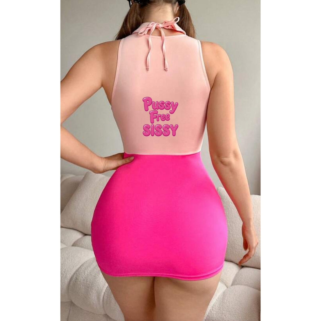 pussy free sissy  2pcs Office Lady Lawyer Role Play Hollow Out Dress + Tie, Sexy Charm